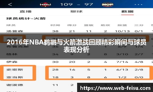 2016年NBA鹈鹕与火箭激战回顾精彩瞬间与球员表现分析